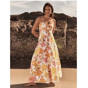 Ever New Vayda Floral Linen Blend A-Line Dress Joni Botanical